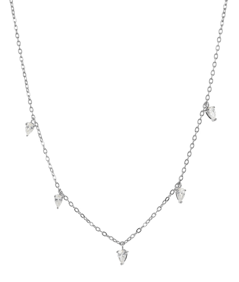DROP Crystal multi necklace steel