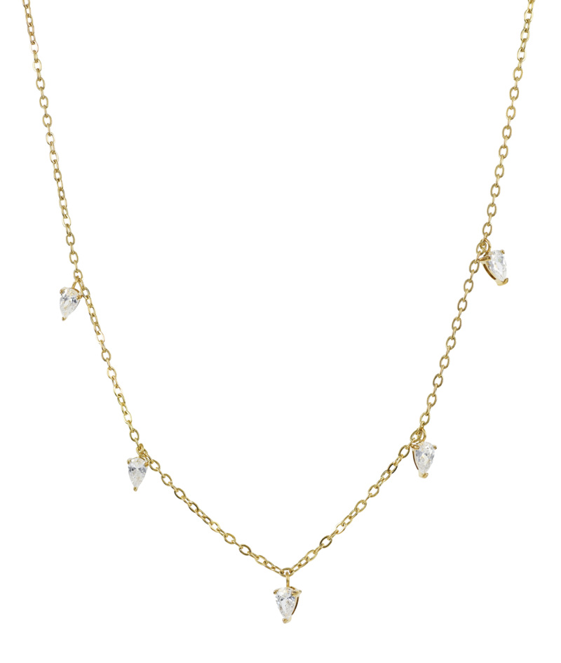 DROP Crystal multi necklace gold
