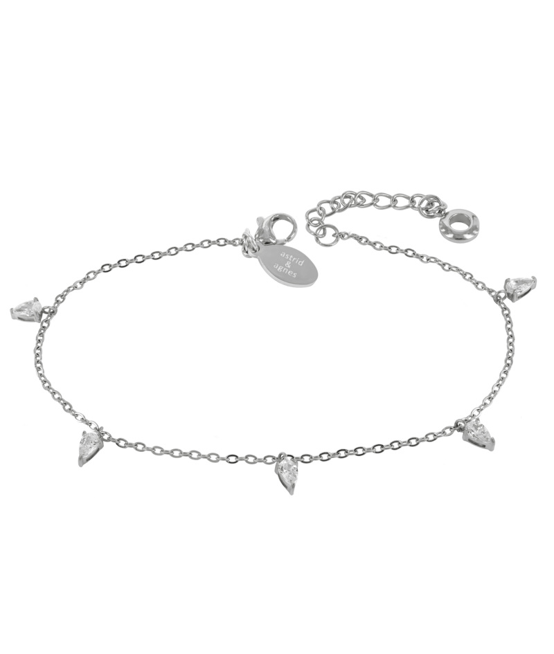DROP Crystal multi anklet steel