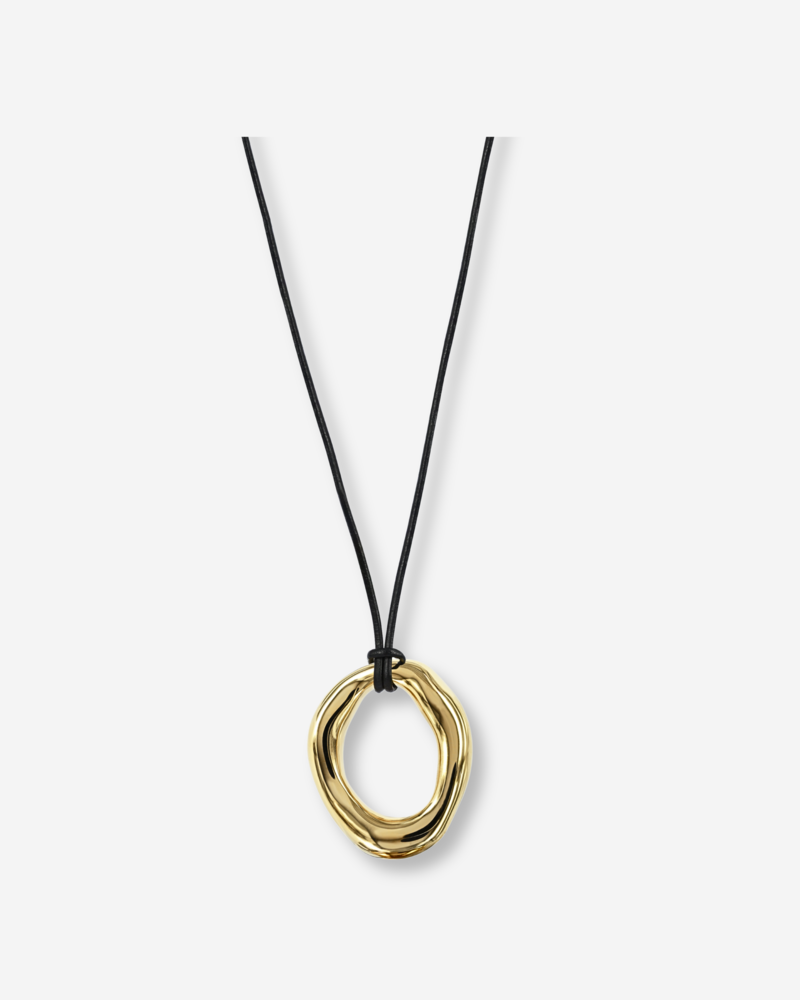 ANGELINA Leather necklace 30mm gold