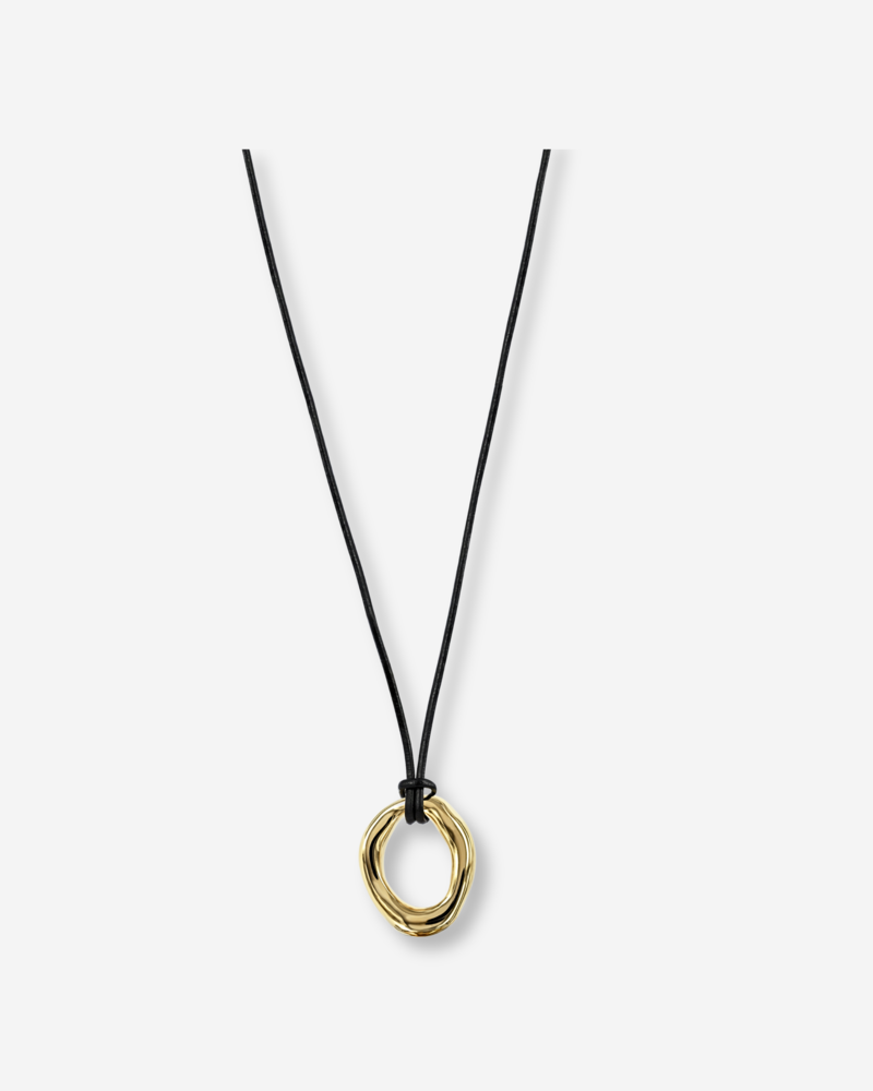 ANGELINA Leather necklace 15mm gold