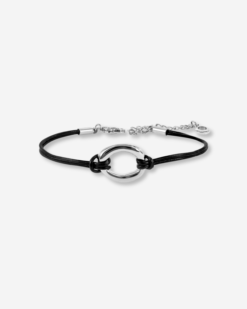 ANGELINA Leather bracelet steel