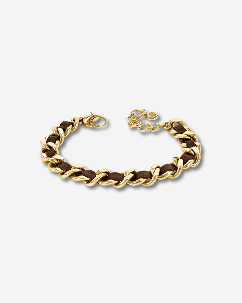 ADELIA leather bracelet gold/brown