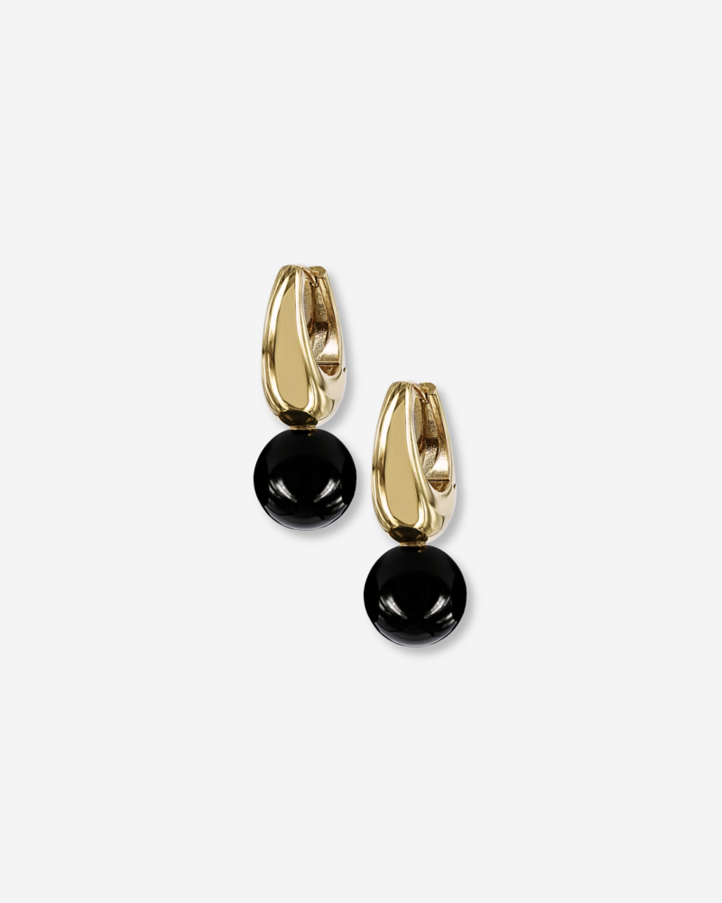 GINA hoops ear gold/black