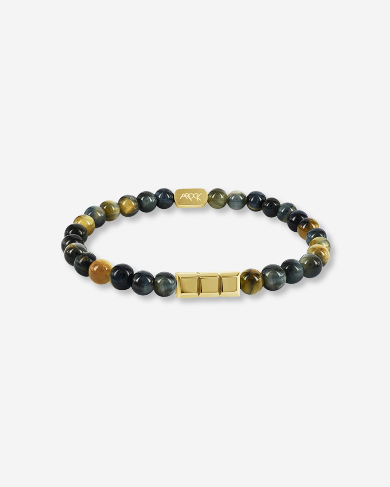 CUBE bead bracelet gold/savann