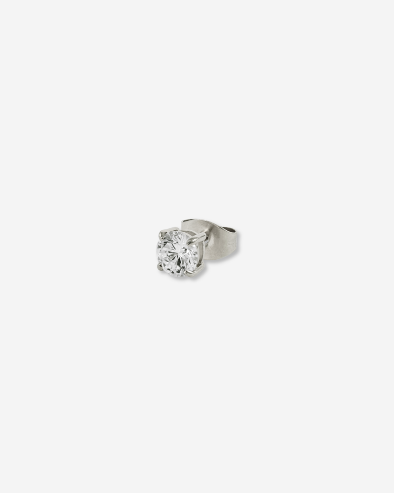 GLENN earring 5mm steel/white