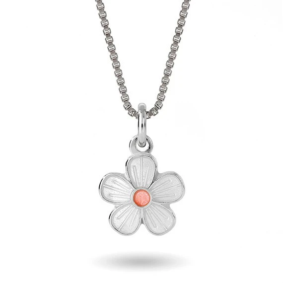 Halsband vit blomma