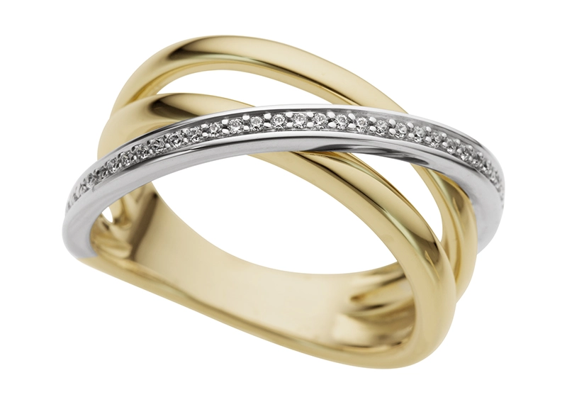 Ring 18k r/v guld 0,12ct w/si