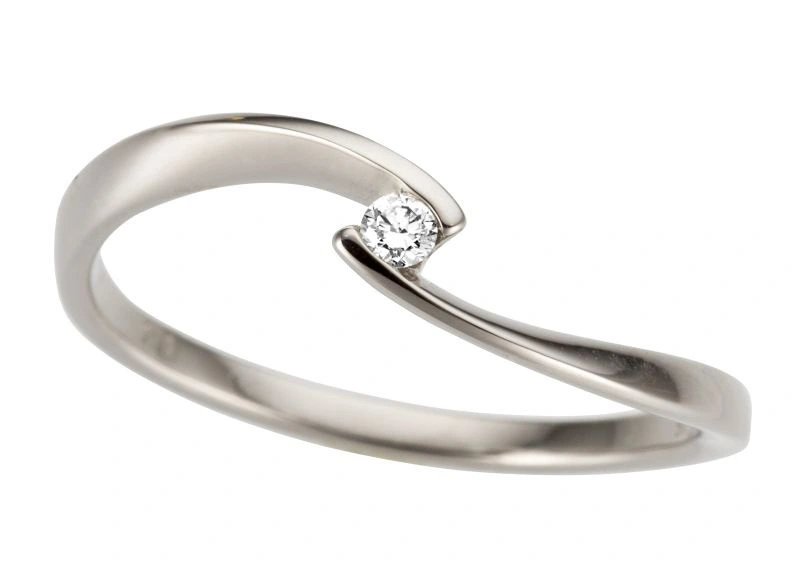 Ring 18k vitguld med 0,04ct w/si