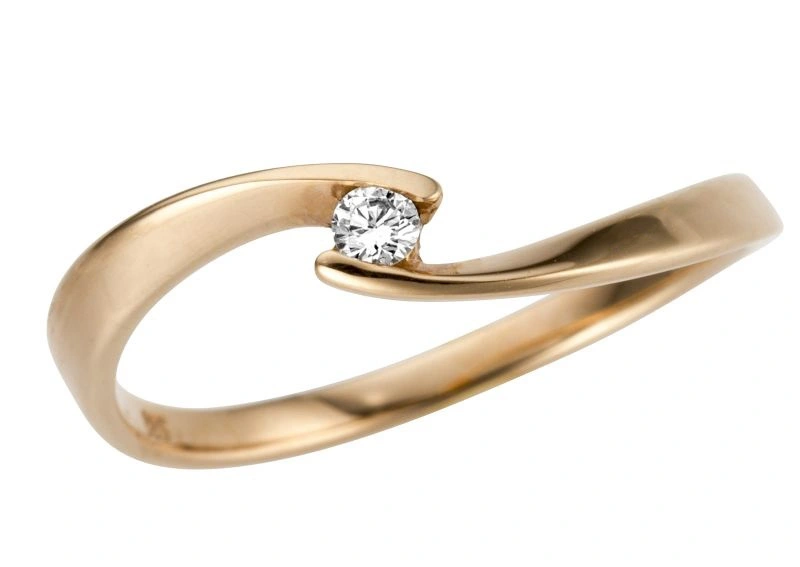 Ring 18k guld 0,06ct w/si