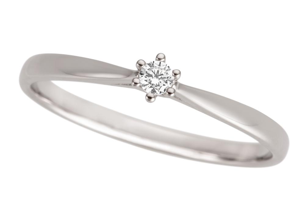 Ring 18k vitguld 0,05ct w/si