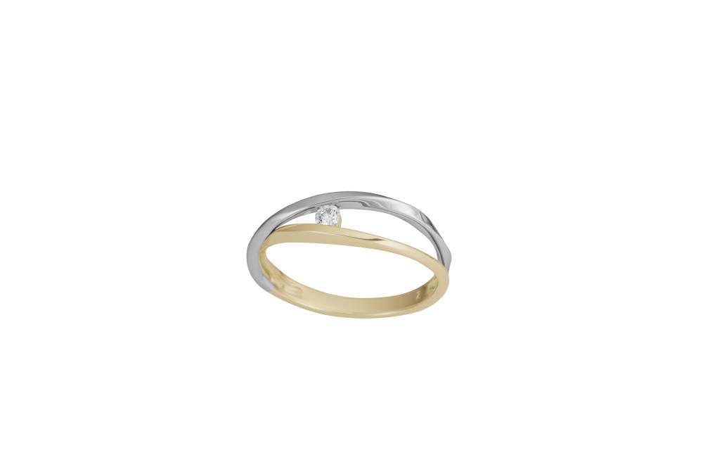 Ring 18k guld r/v 0,07ct w/si