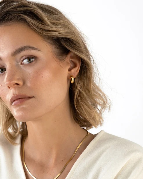 CHUNKY Gold hoops medium