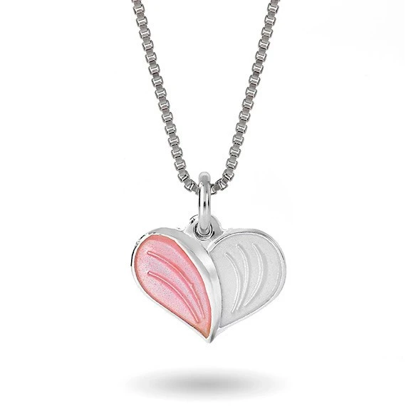Halsband rosa/vit hjärta