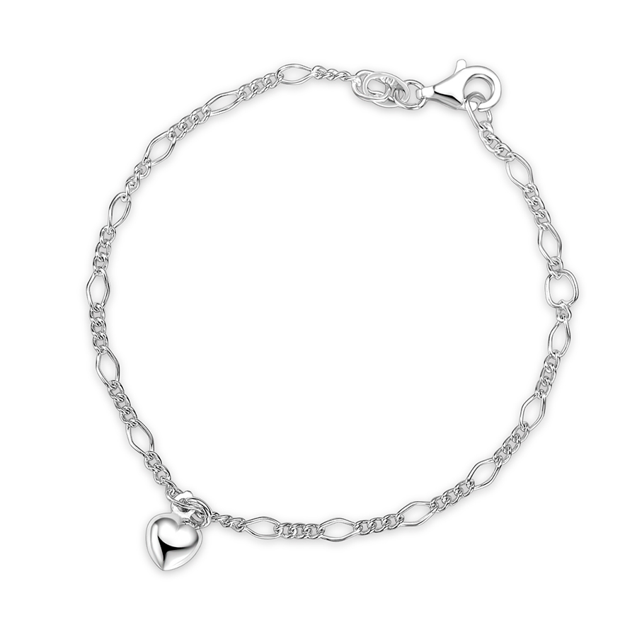 Armband silver med hjärta