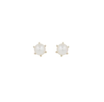 Callie small pearl ear g/white