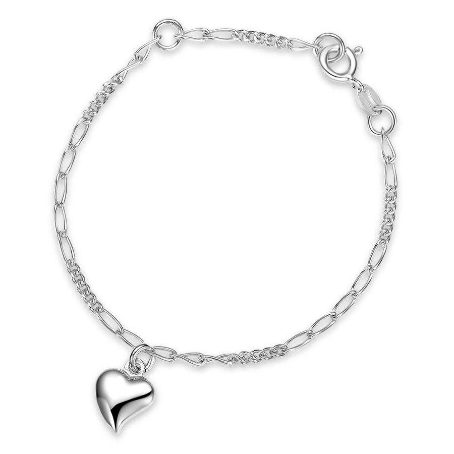 Figaro armband med hjärta