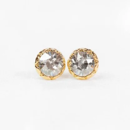 Miss Victoria stud earrings crystal -gold