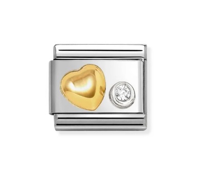 Classic Länk, Gold Heart, CZ