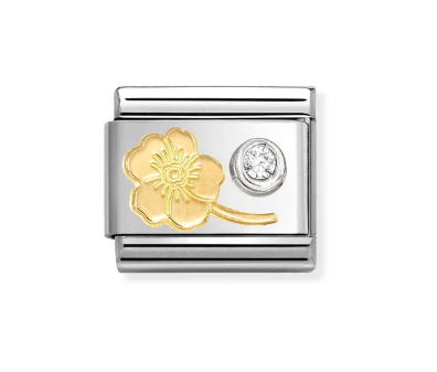 Classic Länk, Gold Forget-Me-Knot & CZ