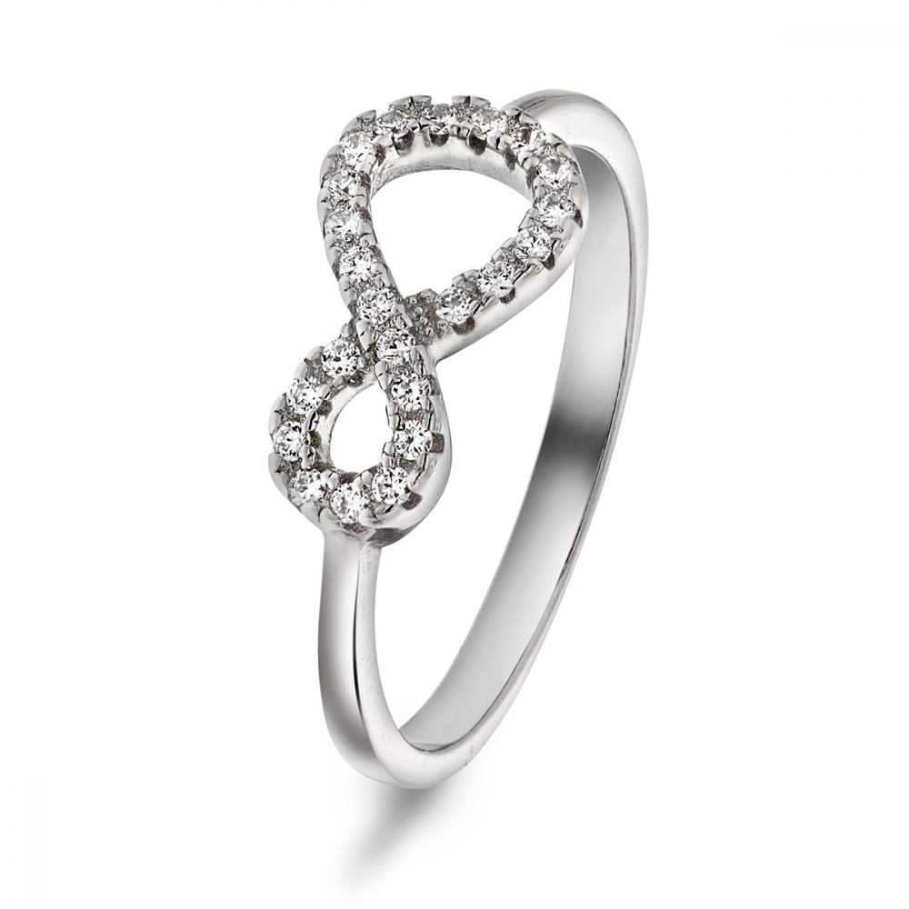 Silverring evighet med cz st 52