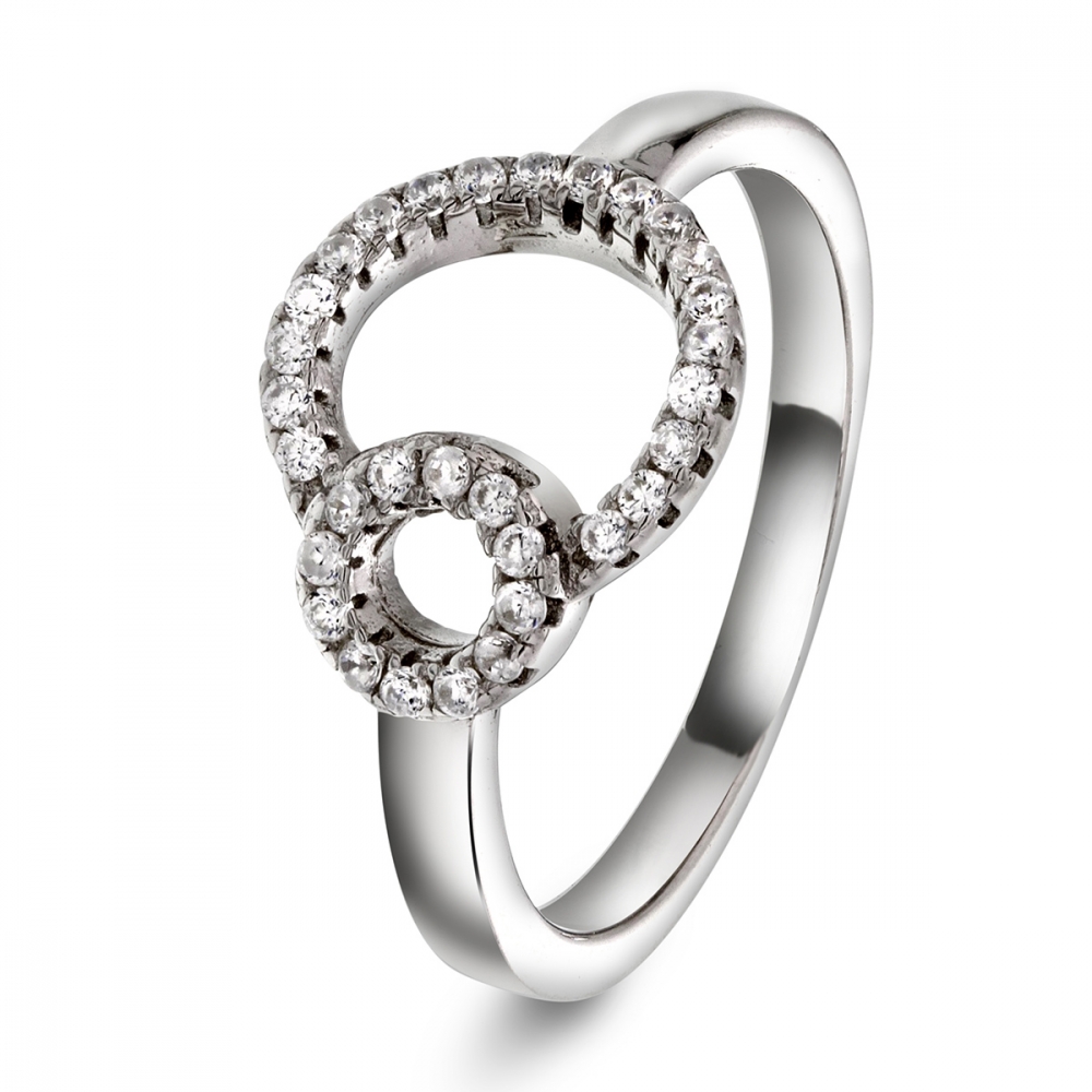 Silverring med cz storlek 56