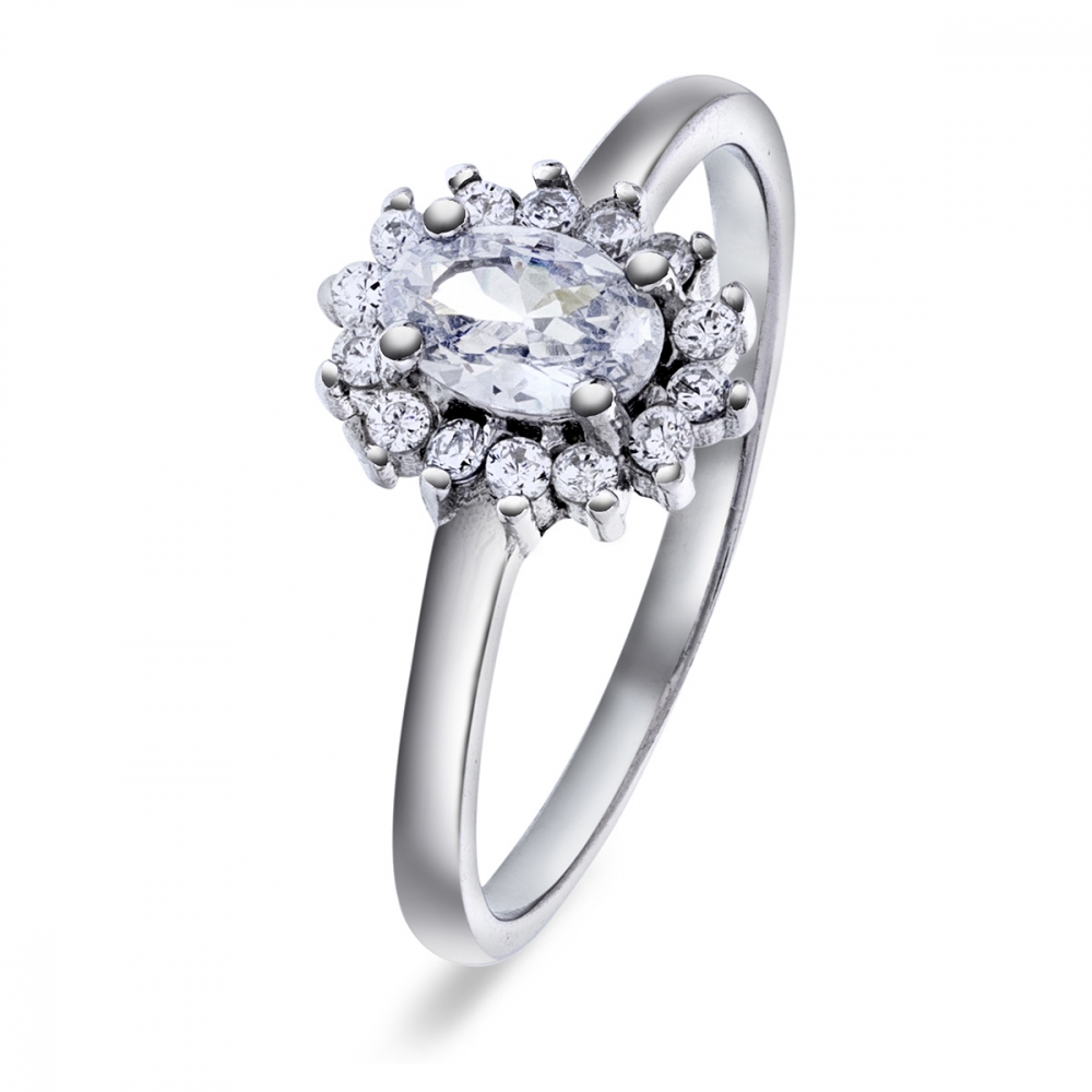 Silverring med cz