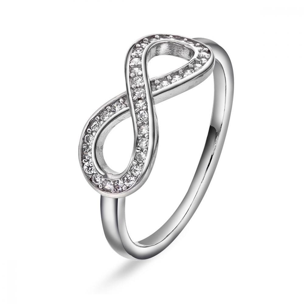 Silverring cz evighet storlek 58