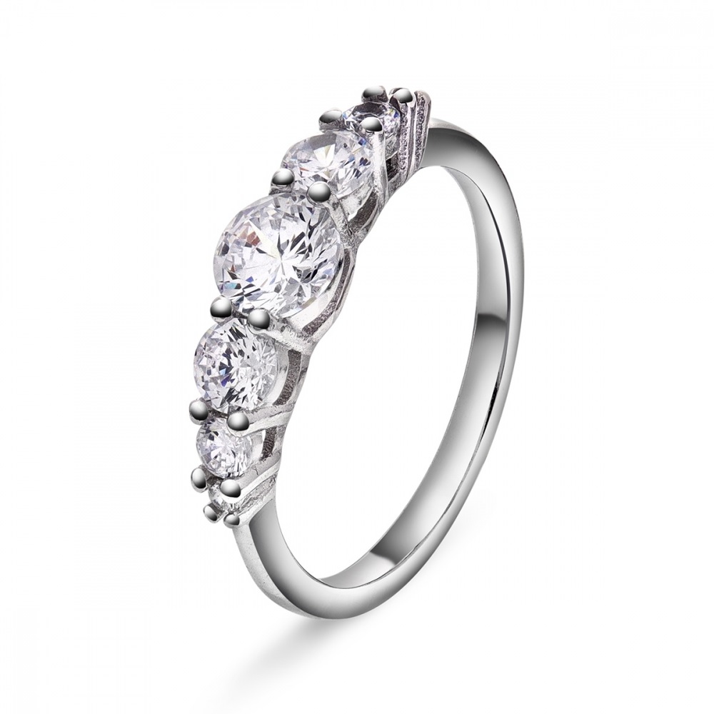 Silverring med cz
