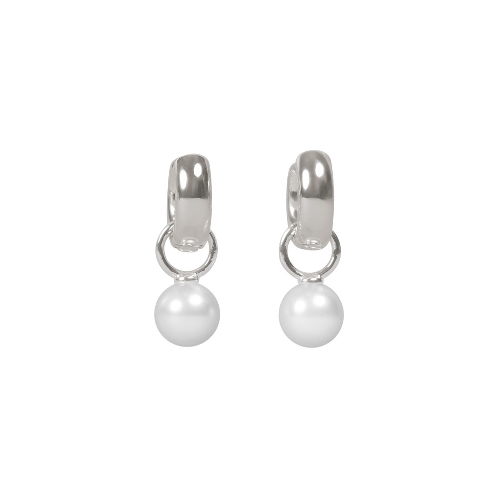 Largo pearl pendant chunky ring ear s/white