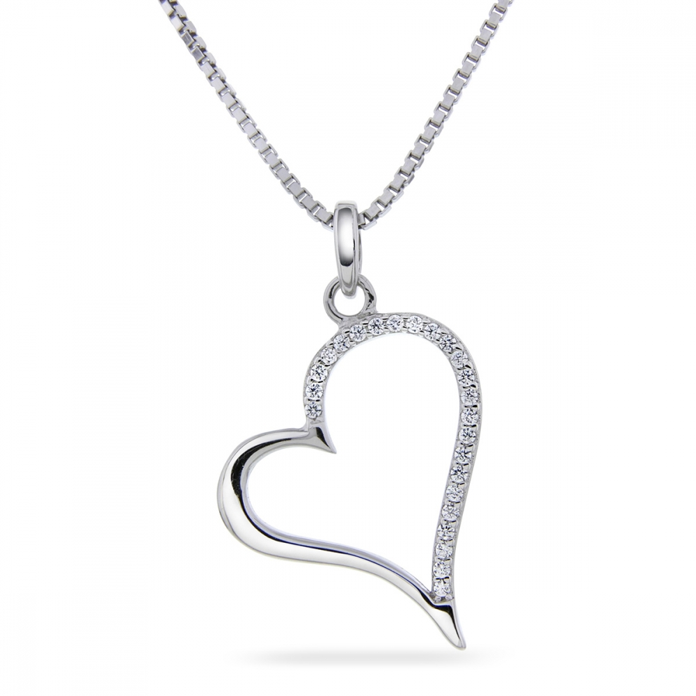 ARNE NORDLIE Halsband silver med hjärta cz