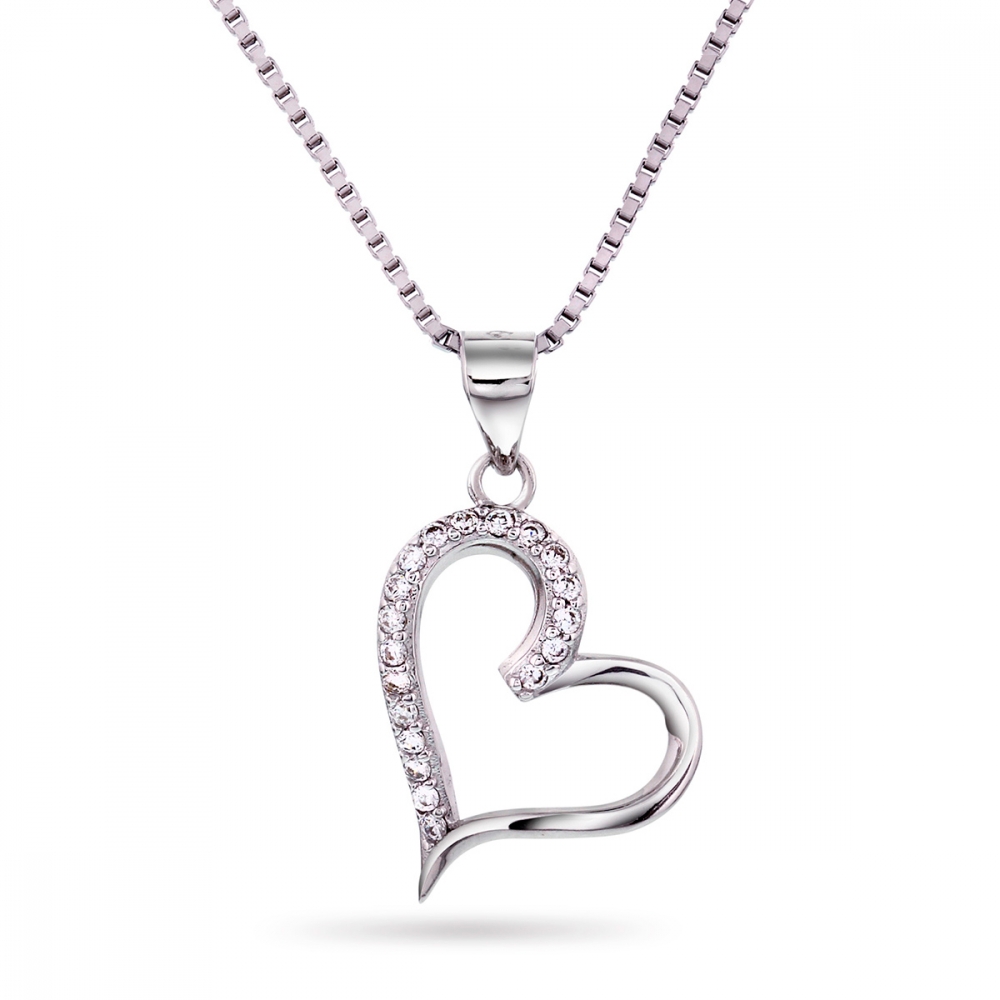 Nordlie halsband silver hjärta med cz