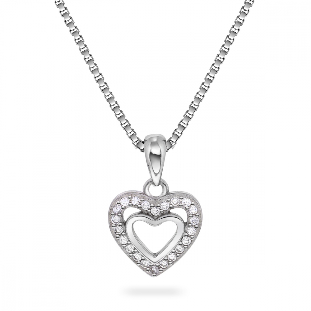 ARNE NORDLIE Silverhalsband hjärta cz