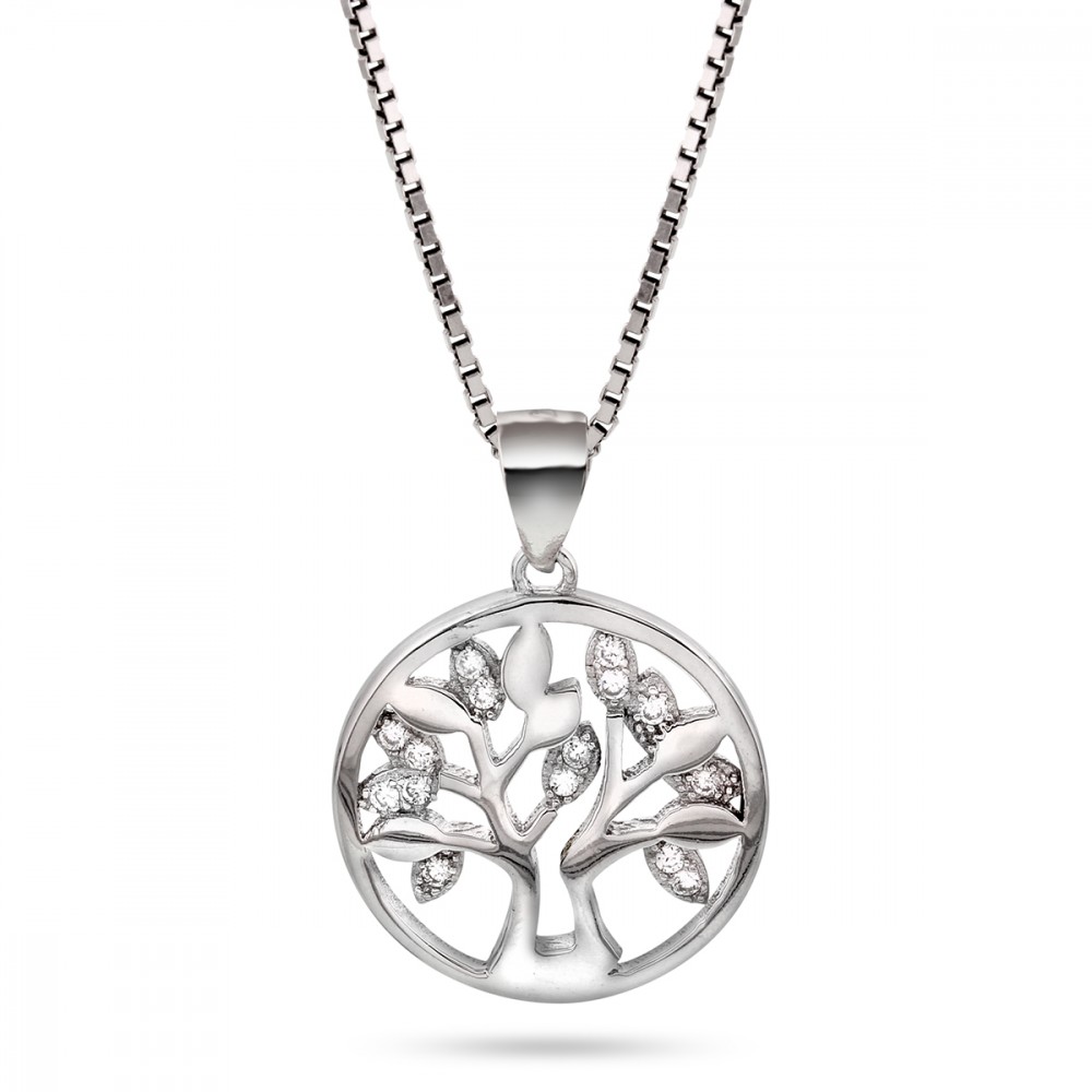 ARNE NORDLIE Silverhalsband Livets träd cz