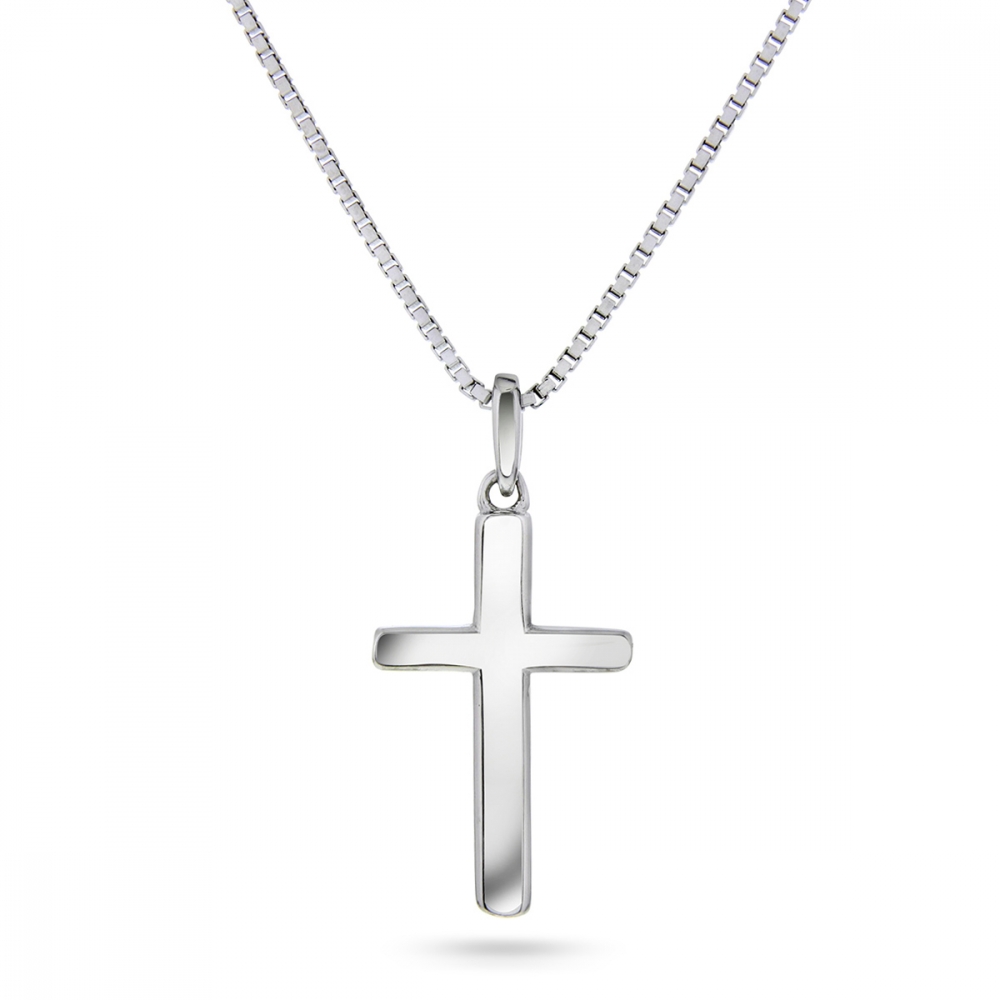 Hänge silver kors 12x18mm inkl kedja