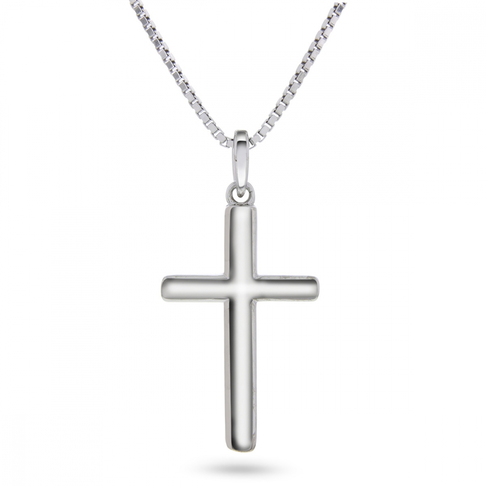 Silverhalsband kors 14x22mm