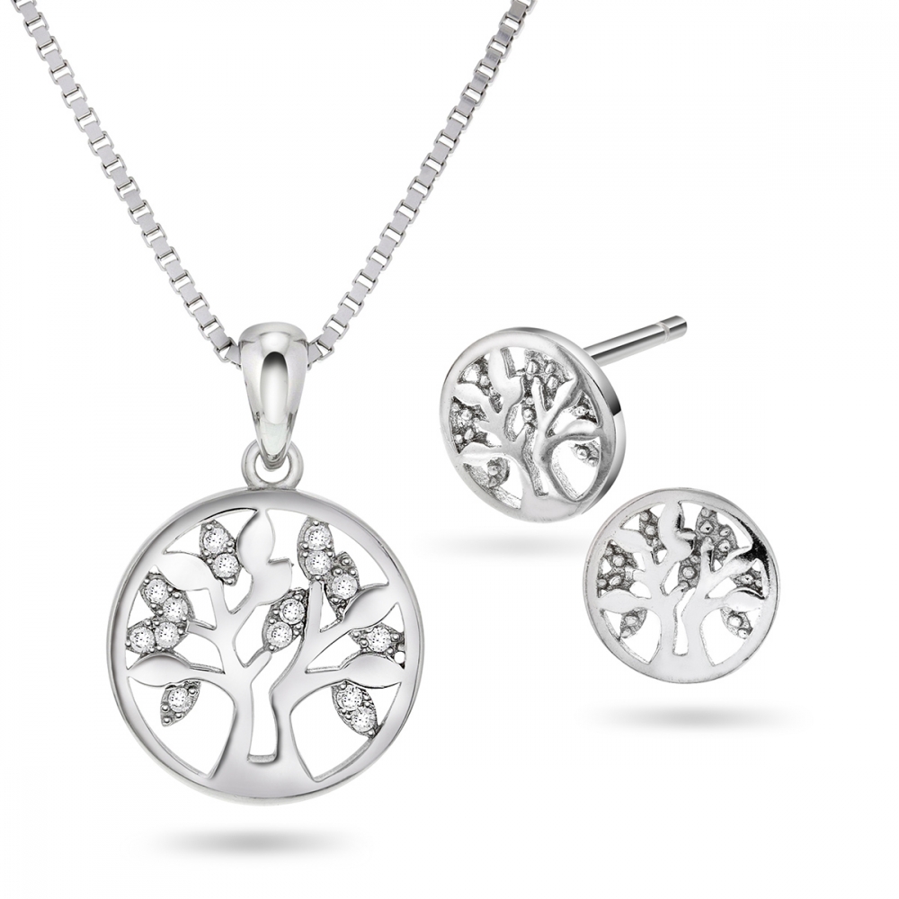 Set i silver Livets träd