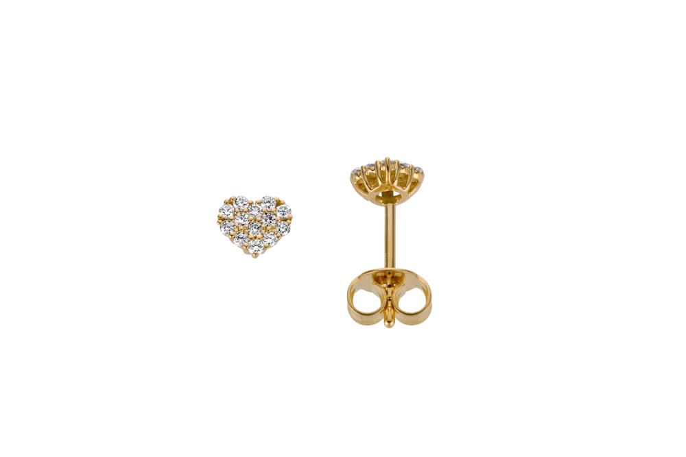 Örhänge 18k hjärta 0,20ct w/si