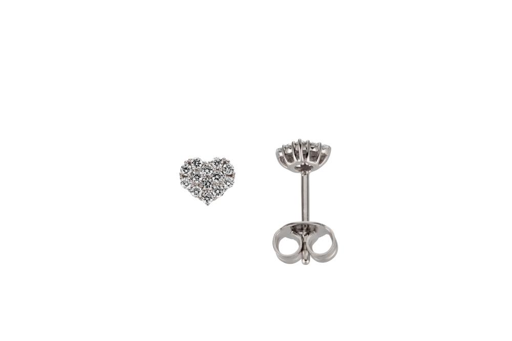Örhänge 18k vitguld hjärta 0,20ct w/si