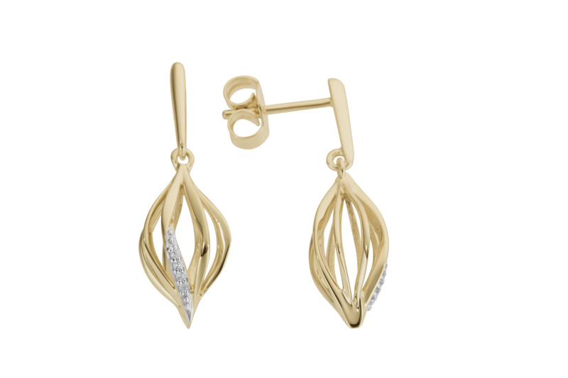 Örhänge 0,02ct w/si 18k guld