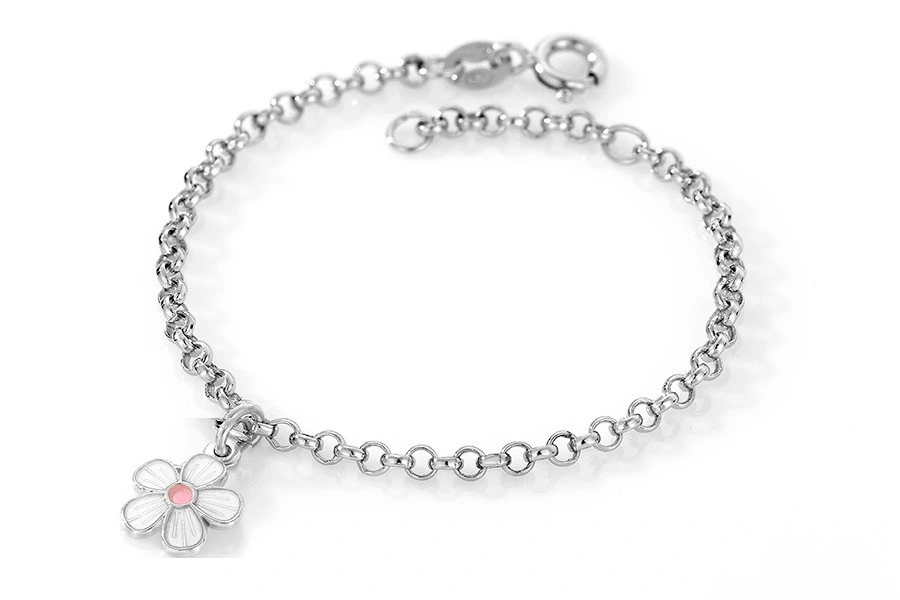 Armband vit blomma