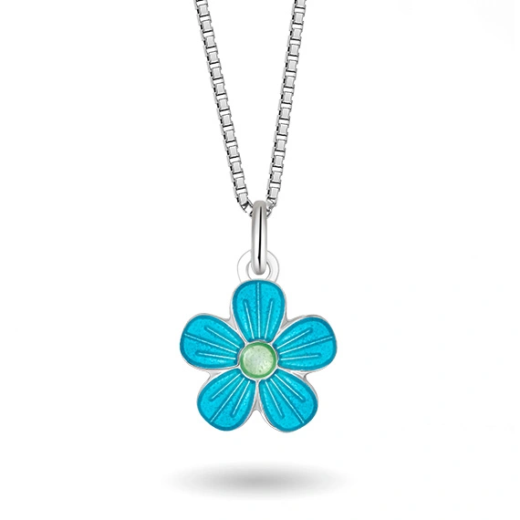 Halsband turkos blomma