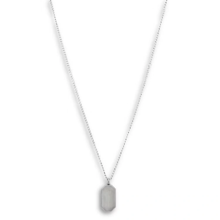 Necklace stål mattad bricka