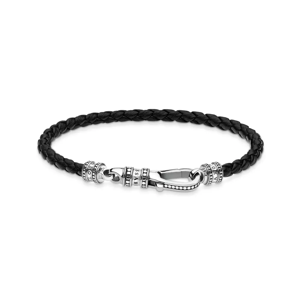 Thomas Sabo Armband svart läder Herr