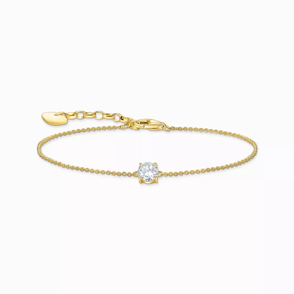 Thomas Sabo gold plated bracelet white cz