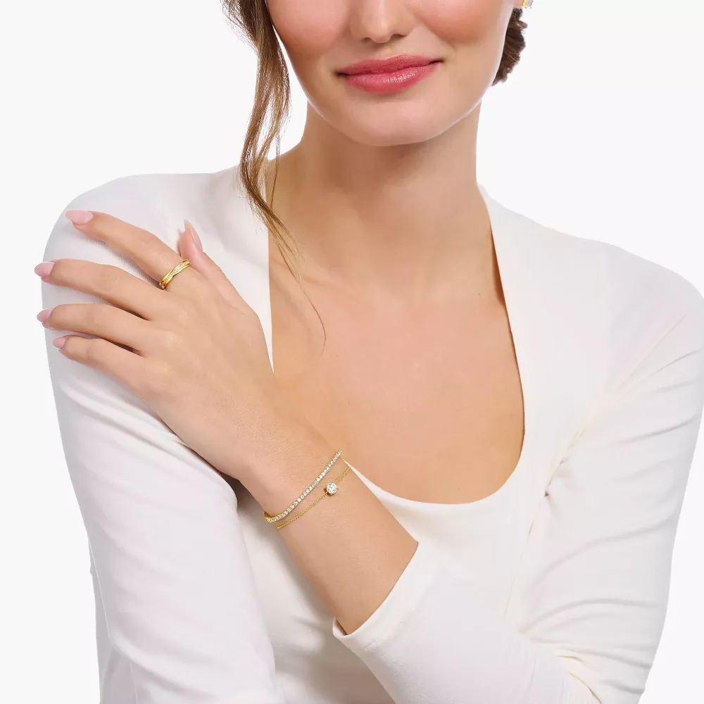 Thomas Sabo gold plated bracelet white cz