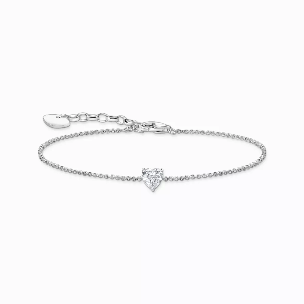 Thomas Sabo bracelet white heart-shaped zirkonia