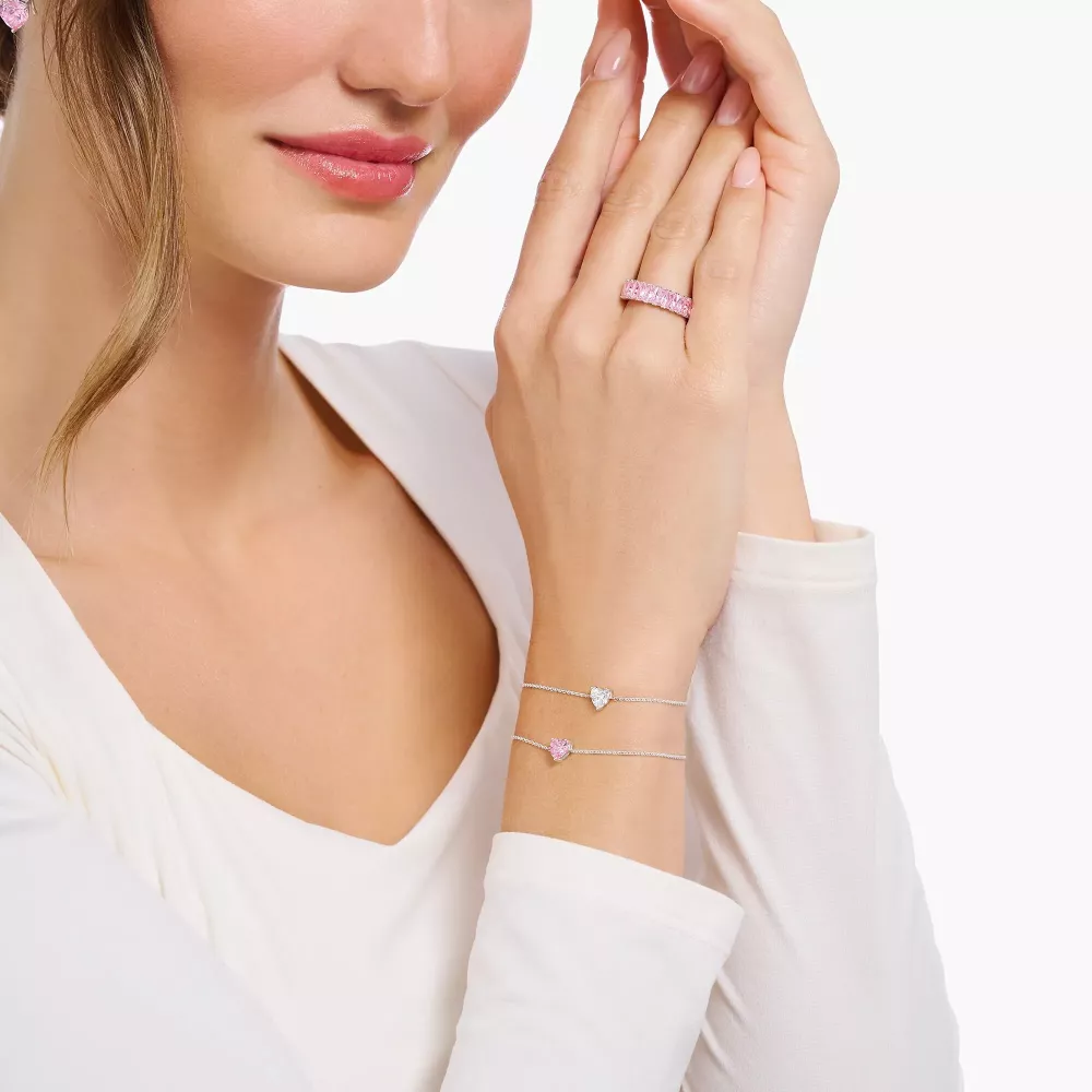 Thomas Sabo bracelet white heart-shaped zirkonia