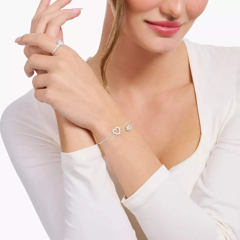 Thomas Sabo bracelet white drop-shaped cz