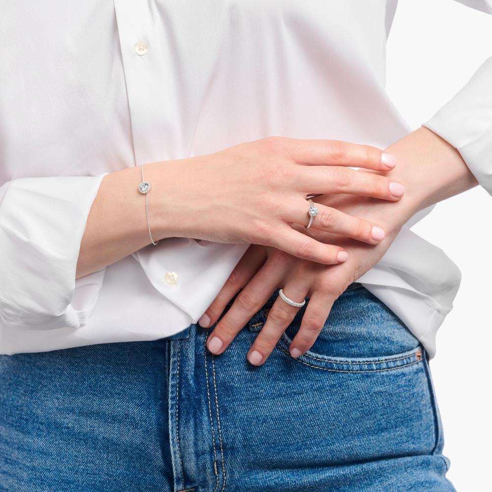 Silverarmband halo cz